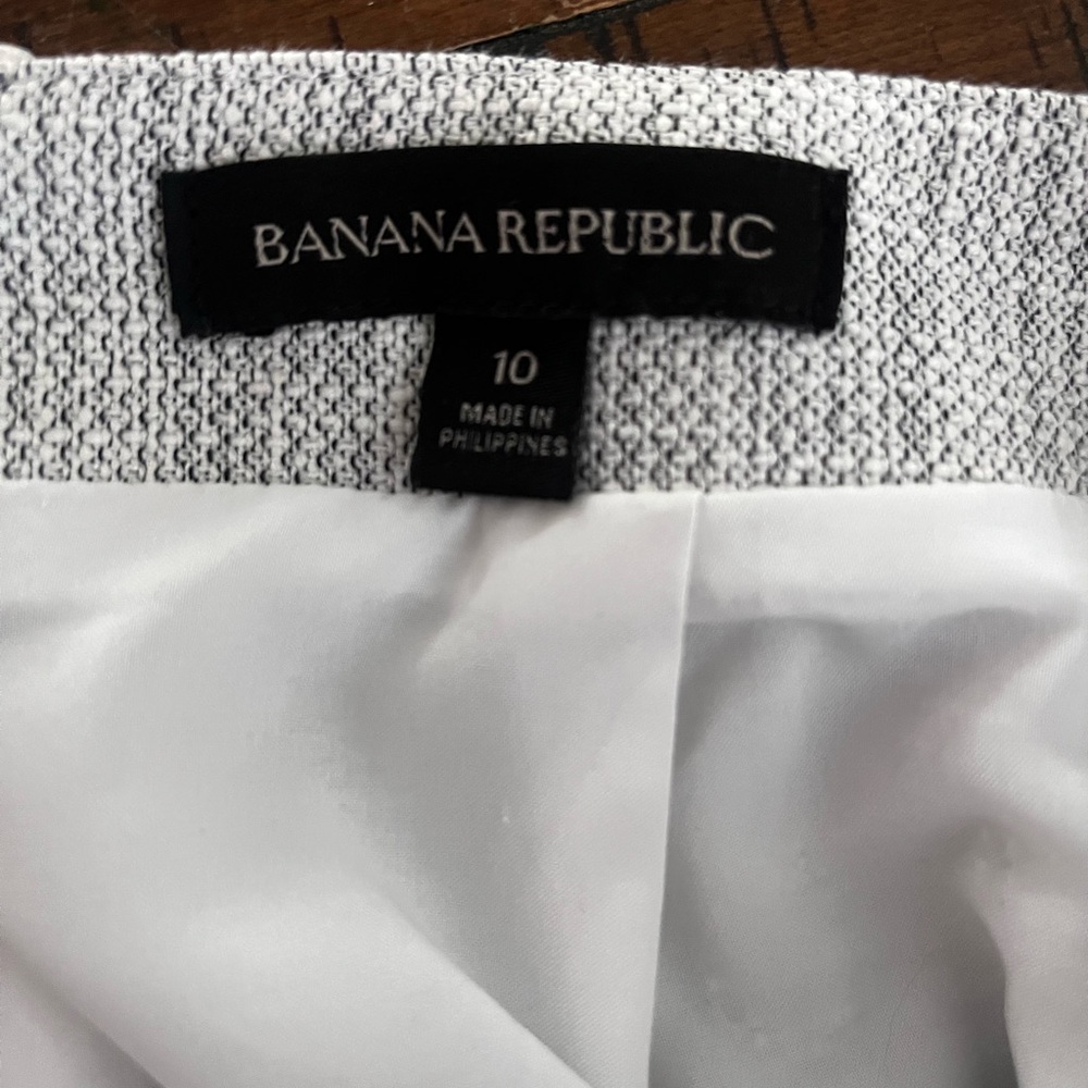 Banana Republic Pale Gray Herringbone Pencil Straight Skirt Women’s Size 10 - Picture 7 of 7